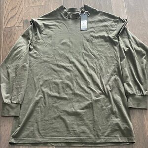 Adidas Y-3 Men's Olive Green Long Sleeve Tee